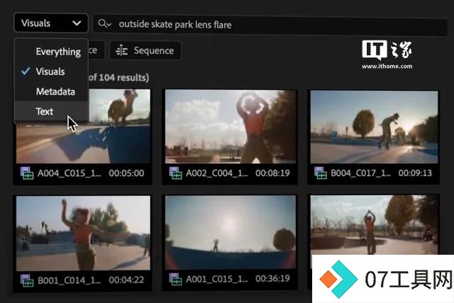 Adobe Premiere Pro新增AI搜索功能:一句话快速找到视频片段 Adobe Premiere Pro新增AI搜索功能:一句话快速找到视频片段