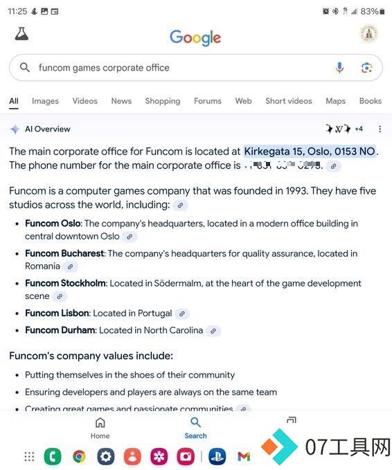 谷歌 AI 又闯祸:错把游戏开发者个人电话当公司电话公布 谷歌 AI 又闯祸:错把游戏开发者个人电话当公司电话公布