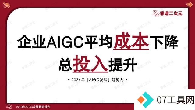 「靠谱二次元」行研组：2024年「AIGC发展趋势」报告